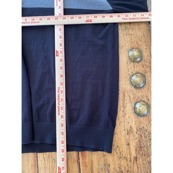 Claiborne Mens Crewneck Sweater XL Gray & Black Colorblock Cotton Cashmere Blend - Picture 6 of 6